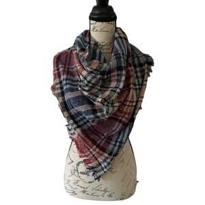 Wander Agio Winter Shawl Scarf Wrap Wine Red NEW